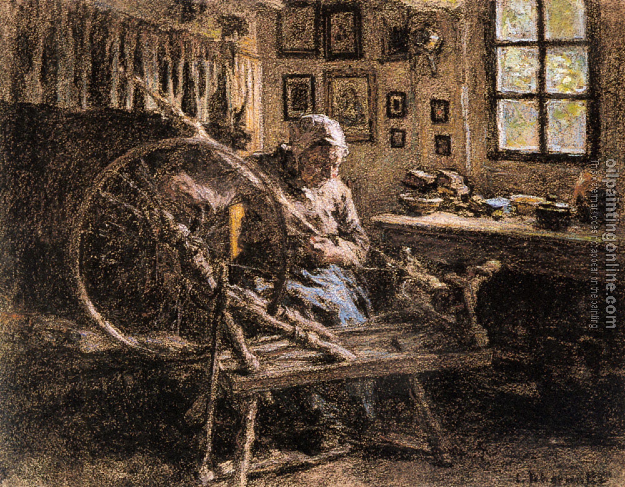 Lhermitte, Leon Augustin - The Spinning Wheel